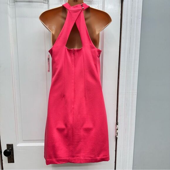 NWT Trina Turk river ponte shift dress coral women's 4 mock neck sleeveless - Picture 2 of 12